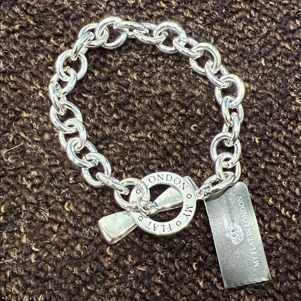 My Flat in London Silver Bracelet with Bow Toggle - Picture 2 of 3